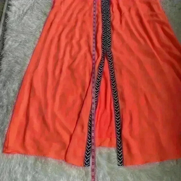 Alyson Joy size extra large neon orange/pink maxi dress. Chevron detail. NWT - Picture 4 of 5